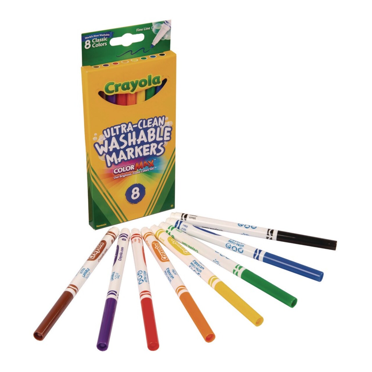 Crayola Fine Bullet Tip Ultra-Clean Washable Markers - Assorted Colors (8/Set)